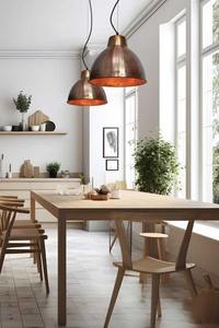 Lampe suspendue en cuivre de qualité supérieure pour la décoration de maison de luxe, offrant une finition artisanale et un éclairage riche pour les espaces contemporains - Product Image 2