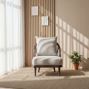 Cordola Modern Style Solid Wood <b>Wing</b> <b>Back</b> Adjustable <b>Arm</b> <b>Chair</b> Comfortable Seat Home Office School Living Room Bedroom Furniture - Product Image 2