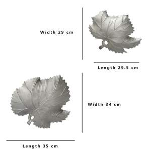 Plateaux muraux en aluminium en forme de feuille d'argent avec crochets Art mural en métal et plateaux multi-usages pour la décoration moderne de la maison ou du bureau - Product Image 3