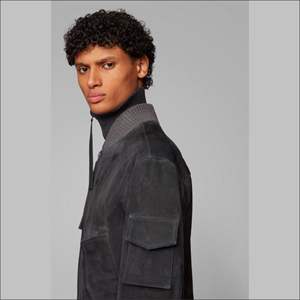 Unisex Sheep Skin <b>Camouflage</b> Motorcycle Jacket with Bomber Style Ribbed Hem and Cuffs Custom Logo - Product Image 4