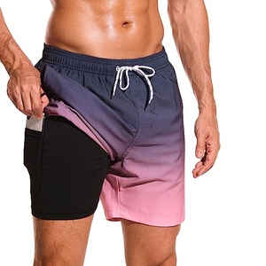 Short de plage personnalisé 2-en-1 pour hommes 100% Polyester Style décontracté Maillot de bain Maille à séchage rapide Animal Phone Pocket Color-Changeable - Product Image 4