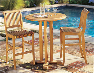 Modern Outdoor <b>Bar</b> Dining Chairs High Quality Teak <b>Wood</b> Highchair Outdoor Furniture - Product Image 1