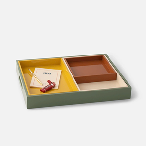 Bandejas decorativas Nuevas bandejas de laca de madera brillante elegantes apilables de inspiración asiática Bandeja lacada de alta calidad para interiores modernos - Product Image 3