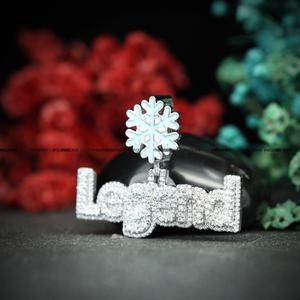 Joyería Fina Personalizada de Lujo Estilo Hip Hop, Plata 925 con Incrustaciones de Diamantes de Imitación VVS, Colgante con Letra Inicial Redonda para Hombre - Product Image 5