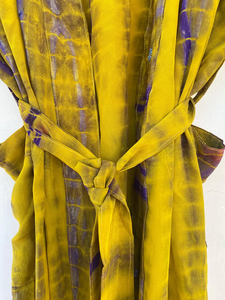 Tye Dye Kimono en soie fait à la main léger Festival porter indien recyclé couverture de plage été automne printemps taille gratuit lisse caractéristique - Product Image 5