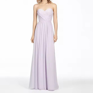 Fashion Chiffon Bridesmaid <strong>Dresses</strong> for Wedding Evening Party <strong>Dress</strong> <strong>Custom</strong> Summer Dusty Purple Strapless Maxi <strong>Dress</strong> - Product Image 1