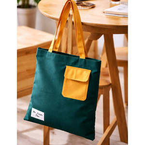Green Pocket Cotton Canvas Tote <b>Bag</b> Eco-Friendly Recyclable Beach <b>Bag</b> <b>Long</b> Usable Elegant Tote <b>Bag</b> For Shopping Market Carry <b>Bag</b> - Product Image 1