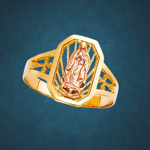 Elegante anillo Chapado en dos tonos de aleación de lujo para mujer Diseño moderno de tendencia clásica para todas las ocasiones Tipo religioso cristiano - Product Image 3