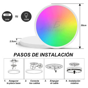 Lampada da Soffitto LED RGB 24W Intelligente con Wi-Fi per Casa - Product Image 6