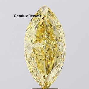 Diamante de Laboratorio de 1 Quilate, Corte Marquesa, Color Amarillo Intenso, Certificado IGI, Claridad VS, Diamante Suelto para Joyería - Product Image 1