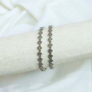 925 Silver Fine Bangle Moh <b>Flower</b> Design <b>Single</b> Piece - Product Image 1