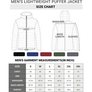 Veste d'hiver légère compressible pour hommes Veste d'hiver matelassée à capuche Veste d'hiver matelassée à capuche isolée pour hommes - Product Image 6