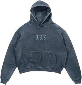 Sweat à capuche de luxe Hip Hop imprimé sans cordon pour homme, 100% coton, coupe courte, streetwear, oversize, épais - Product Image 5