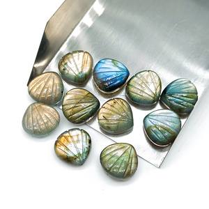 Perles sculptées en forme de coquille de Labradorite Flashy naturelle breloques 12mm Labradorite perles de pierres précieuses en vrac pour la fabrication de bijoux prix en gros - Product Image 5