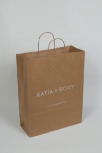 Sacs en papier kraft brun recyclés avec poignée longue, écologiques, logo personnalisé disponible, estampage à chaud, faible MOQ - Product Image 3