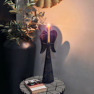 Figurine d'ange décorative bleue, sculpture artisanale, ange artistique pour la décoration de la pièce, décoration, ornement, design d'ange, fée en métal - Product Image 6