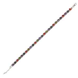 925 Sterling Silver Teardrop Colored Stone Waterway <b>Beaded</b> <b>Bracelet</b> Fashion Small <b>Bracelet</b> - Product Image 4