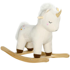 AIYAPLAY Caballo Balancín Unicornio para Niños 2-4 Años con Sonidos y Cubierta Suave, Blanco - Product Image 1