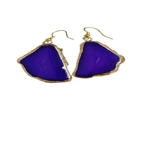 Pendientes de rebanada de ágata Encantos de moda naturales Accesorio elegante y elegante - Product Image 3