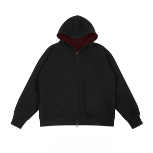 เสื้อฮู้ดผู้ชายสำหรับฤดูหนาว ปักลายตัดสี ผ้าฟลีซ 100% ผ้าฝ้าย ทรงปกติ หนานุ่ม ระบายอากาศได้ดี - Product Image 5