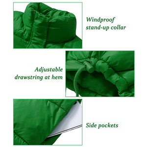 Vente en gros de col rabattu, veste pour femme logo personnalisé coupe-vent court à manches longues pour femmes coupe-vent surdimensionné zippé matelassé - Product Image 6