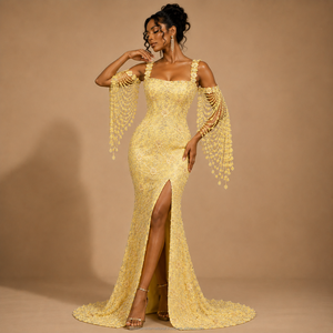 Luxury Eco-Friendly Cotton Floral Fabric Wedding Party Dress Gown Embroidered Shiny Beads Stones <b>Sequins</b> Rhinestones Net Fabric - Product Image 5