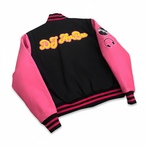 Chaqueta universitaria de lana y cuero a la moda Chaqueta con letras de estilo retro para hombres y mujeres - Product Image 5