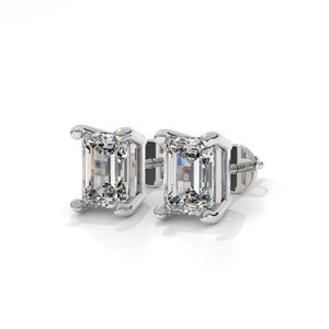 Esmeralda IGI VS VVS 1CT Lab Grown Diamond Stud Pendientes 14K 18K Oro sólido para mujeres-Regalo de aniversario de boda - Product Image 6