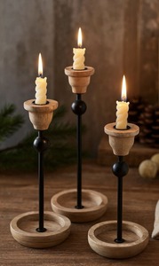 Porte-bougie de luxe en bois - Product Image 2