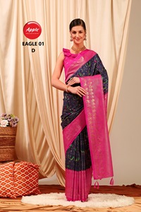 ผ้าส่าหรีผ้าไหมพรีเมี่ยมสำหรับผู้หญิงผ้าใยไหมเนื้อนุ่มแบบดั้งเดิมและมีขอบบางๆที่อุดมไปด้วยผ้าส่าหรี - Product Image 3