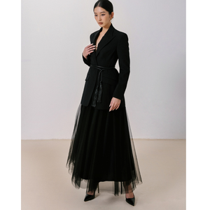 เบลเซอร์กระดุมแถวเดียวสำหรับผู้หญิงเสื้อผ้าฤดูหนาวเสื้อเบลเซอร์กระดุมแถวเดียวผ้ามีรอยบากเป็นมิตรกับสิ่งแวดล้อม - Product Image 1