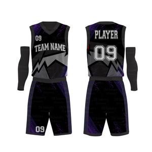 Personalice su propio uniforme de baloncesto del equipo reversible para hombre sublimación impreso cosido uniforme de baloncesto - Product Image 1