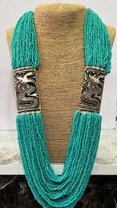 Collares con colgante de eslabones de turquesa bohemia, con mosaico de cuentas de hueso y resina acrílica lucite, accesorios de joyería de moda para disfraz, unisex - Product Image 2