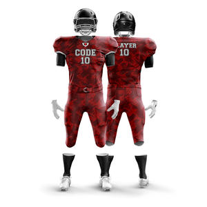 Tenues de football américain sur mesure OEM, grandes tailles, prix économique, respirantes, antibactériennes, 100% polyester, ensembles à manches courtes pour - Product Image 1