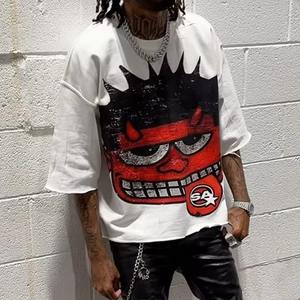 Camisetas de algodón 100% de alta calidad de OEM ODM, ropa de calle recortada unisex con gráfico personalizado diseñada por el fabricante - Product Image 5