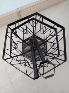 Corbeille à fruits en fil de fer à 2 étages Panier à fruits carré décoratif en métal - Product Image 3