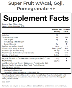 Etiqueta privada 60ct Super Fruit Herbal Gummies Antioxidante que comprende Acai Goji Sabores de sandía de frambuesa natural Dosificación para adultos - Product Image 3
