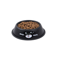 Bol pour animaux de compagnie en acier noir de 18 cm avec une capacité de 0 à 1 L pour la nourriture et l'eau des chats et des chiens, fabriqué en Turquie