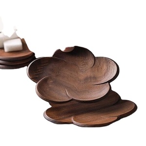 Bandeja de servicio de lujo Restaurantes caseros y platos de comida para hoteles Bandeja de servicio de madera de color natural Bandeja en forma de flor Suministros - Product Image 2