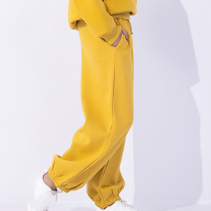 Pantalon de jogging décontracté personnalisé pour femmes Polyester/coton 400 GSM hiver pantalon d'entraînement de gymnastique à dentelle sur le devant vêtements de sport - Product Image 2