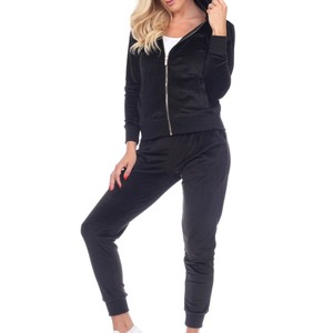 Nouveauté : Survêtement en velours de haute qualité pour femme, style décontracté confortable, logo personnalisé, couleur respirante, hauts longs, motif uni - Product Image 2