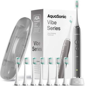 Aquasonic Vibe Series Brosse à dents ultra blanchissante Brosse à dents électrique acceptée par l'ADA-8 têtes de brosse et étui de voyage 40,000 VPM - Product Image 6