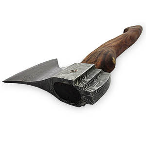 Hache en acier damas avec manche en bois Vente en gros personnalisée de haute qualité OEM ODM service professionnel chasse camping fait à la main - Product Image 2