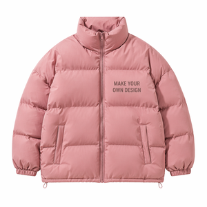 WINTER PUFFER <b>JACKET</b> STAND <b>UP</b> COLLAR FULL <b>ZIP</b> CLOSURE THERMAL PADDED COAT LIGHTWEIGHT CASUAL UNISEX STREETWEAR OEM - Product Image 4