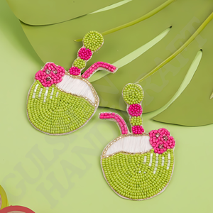 Pendientes bordados en forma de pájaro multicolor hechos a mano, joyería inspirada en la naturaleza Bohemia - Product Image 2