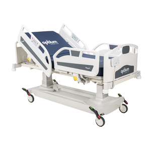 Precio competitivo, cama de hospital de doble cara de lujo con ruedas de freno, equipo de mobiliario médico de tres pliegues - Product Image 1