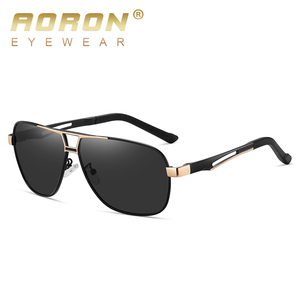 A788 aoron แว่นตาผู้ชายเลนส์โพลาไรซ์ทรงสี่เหลี่ยมทำจากโลหะคุณภาพสูงแบบคลาสสิก - Product Image 4
