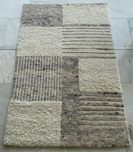 Tapis noué en laine à rayures marocaines moderne fait à la main Prix d'usine Fabriqué en Inde pour la maison et l'hôtel pour le salon - Product Image 5