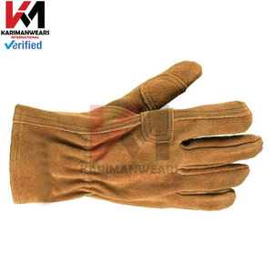 Guantes de Trabajo de Seguridad de Cuero de Grado Industrial Premium, Guantes Duraderos para Jardinería y Construcción, Cierre Elástico en la Muñeca, Suaves - Product Image 2