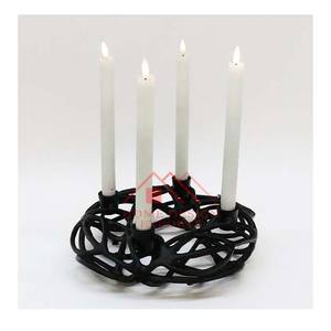 Bougeoir en métal fini or Décoration de Noël Arrangement de bougie Bougeoir en métal - Product Image 5